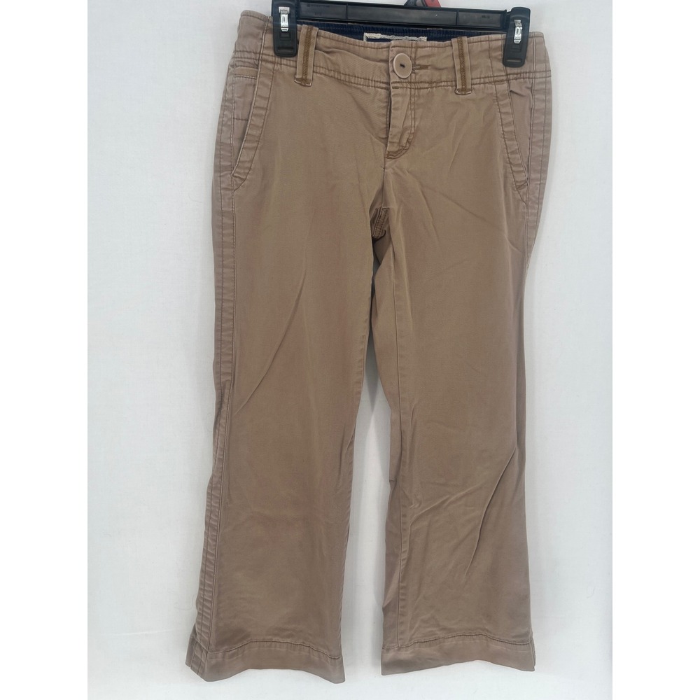 American Eagle Khaki Chino Pants Womens 4 Low Rise Straight Leg Tan Stretch